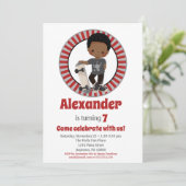 Invitation African American Skateboard Boy Birthday (Debout devant)