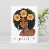 Invitation African American Sunflower Bachelorette Party (Debout devant)