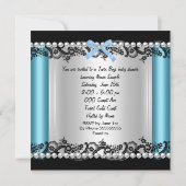 Invitation African American Twin Boys Baby shower Blue 2 (Dos)
