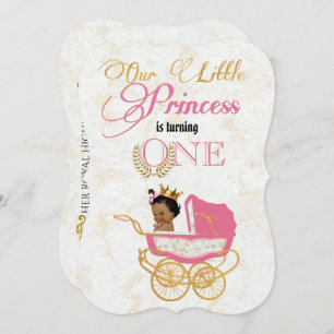 Invitation African Princess Fancy Pink Gold 1er Anniversaire