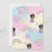 Invitation African Princess Unicorn Anniversaire Party Rainbo (Dos)