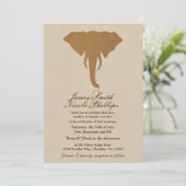 Invitation African Safari Brown Wild Elephant Vintage Wedding (Debout devant)
