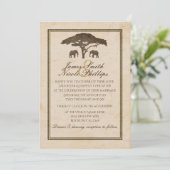 Invitation African Safari Elephants & Tree Vintage Wedding (Debout devant)