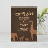 Invitation African Safari Jungle Zoo Fiançailles Brown douche (Debout devant)