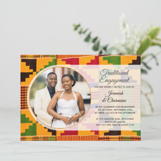 Invitation African TRADITIONAL ENGAGEMENT Ghana Kente (Debout devant)