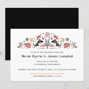 Invitation Africana   Ankara Kente Lizard Mariage moderne