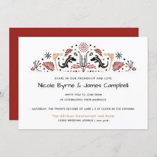 Invitation Africana Ankara Kente Lizard Mariage moderne