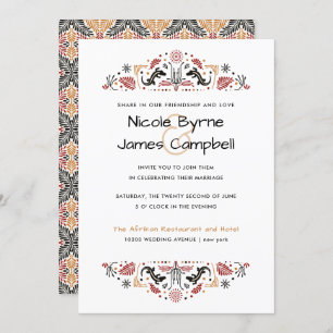 Invitation Africana   Ankara Lizard Mariage moderne