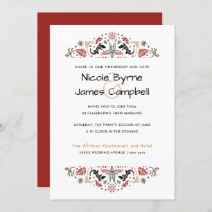 Invitation Africana Ankara Lizard Mariage moderne