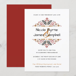 Invitation Africana Moderne Mariage Ankara Kente