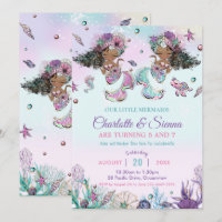 Afrique Brown Mermaids Twins Sisters Anniversaire