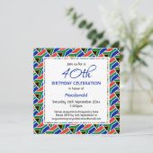 Invitation AFRIQUE DU SUD DRAPEAU Personnalisé Fête d'anniver (Debout devant)