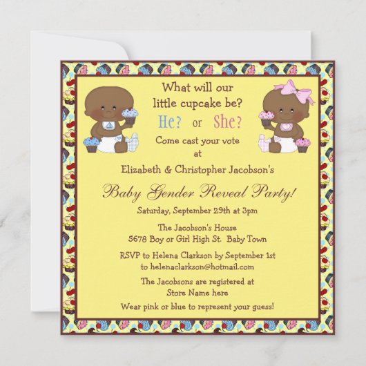 Invitation Afrique : Les bébés et les petits gâteaux américai (Devant)