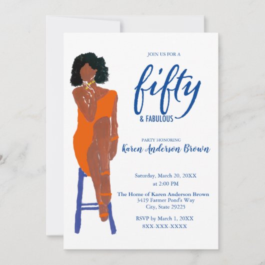Invitation Afro-Américain 50 et Fab Orange (Devant)