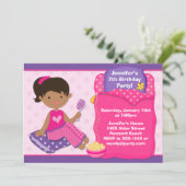 Invitation Afro-américain d'invitation de fête d'anniversaire (Debout devant)