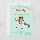 Invitation Afro-Américaine Cowgirl sur Horse Girl Anniversair (Devant)