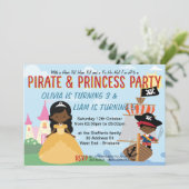 Invitation Afro-Américaine Princesse et Pirate (Debout devant)