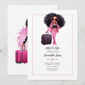 Invitation Afro American Miss à Mme Fête des mariées (Devant / Derrière)