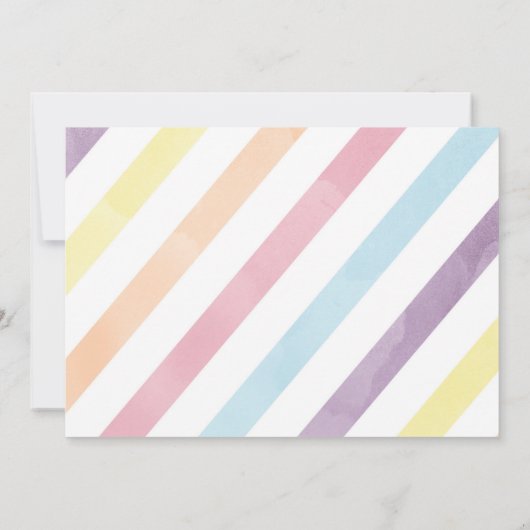 Invitation Afro Puff Unicorn et Rainbows fête d'anniversaire (Dos)