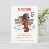 Invitation Afro Unicorn | Filles magiques Anniversaire (Debout devant)