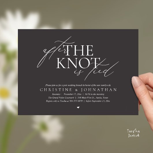 Invitation After The Knot Tied, Post Wedding Elopement Brunch