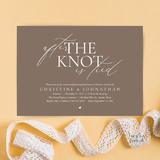 Invitation After The Knot Tied, Post Wedding Elopement Brunch