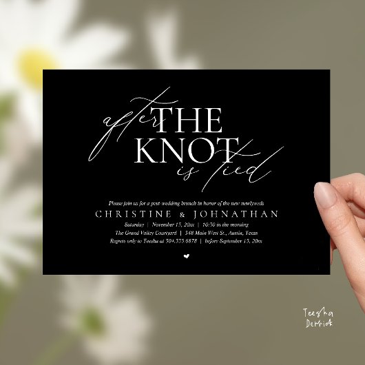Invitation After The Knot Tied, Post Wedding Elopement Brunch