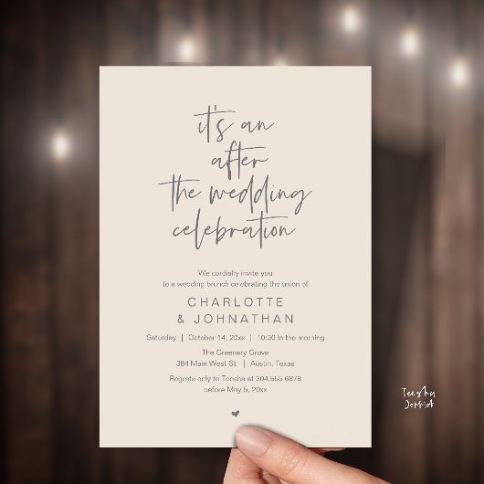 Invitation After the wedding celebration, modern brunch