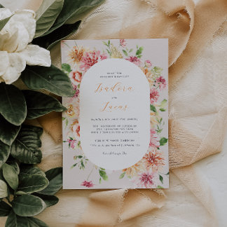 Invitation Afterglow Garden Floral Oval Frame Wedding