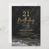 Invitation Agate Black Gold 21e anniversaire (Devant)