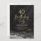 Invitation Agate Black Gold 40e anniversaire (Devant)
