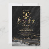 Invitation Agate Black Gold 50e anniversaire (Devant)