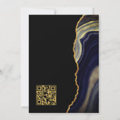 Invitation Agate Black Gold moderne Mariage de code QR person (Dos)