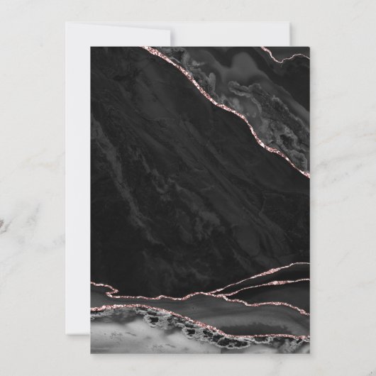 Invitation Agate Black Rose Gold 19e anniversaire (Dos)