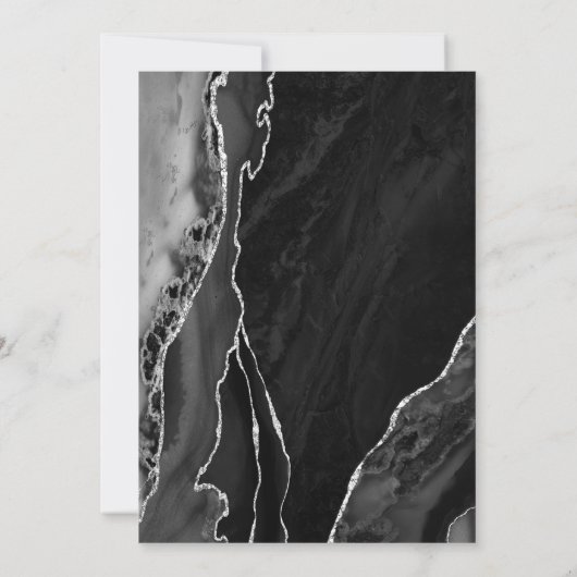 Invitation Agate Black Silver 18e anniversaire (Dos)
