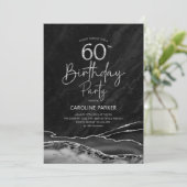 Invitation Agate Black Silver 60e anniversaire (Debout devant)