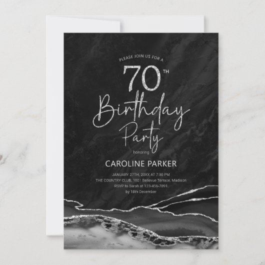 Invitation Agate Black Silver 70e anniversaire (Devant)