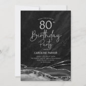 Invitation Agate Black Silver 80e anniversaire (Devant)