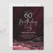 Invitation Agate Bourgogne Argent 60e anniversaire (Devant)