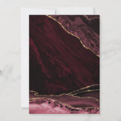 Invitation Agate Burgundy Gold 19e anniversaire (Dos)