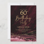 Invitation Agate Burgundy Gold 60e anniversaire (Devant)