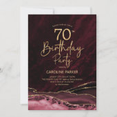 Invitation Agate Burgundy Gold 70e anniversaire (Devant)