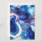 Invitation Agate Céleste | Anniversaire Marbre Bleu Violet (Dos)