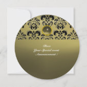 Invitation AGATE DAMAS GEMME PIERRE MONOGRAMME noir gris (Dos)