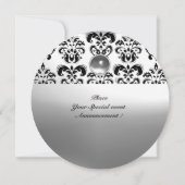Invitation AGATE DAMASQUEE PIERRE FINE MONOGRAMME noir blanc (Dos)
