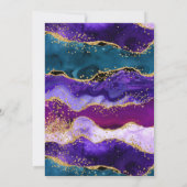 Invitation Agate de paon pourpre et bleu Anniversaire (Dos)