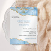 Invitation Agate de Parties scintillant bat mitzvah, bleu cla