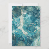 Invitation Agate D'Or Turquoise Moderne Le Mariage De (Dos)