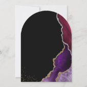 Invitation Agate Elegant moderne noir violet or Mariage (Dos)