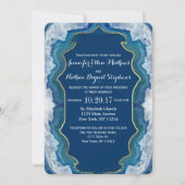 Invitation Agate Elegant Pretty Blue Geode Motif (Devant)
